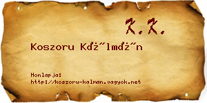 Koszoru Kálmán névjegykártya