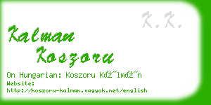 kalman koszoru business card